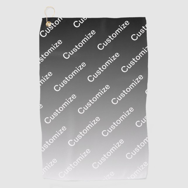 Gray (changeable color) Ombre & Text Pattern Golfhandtuch (Vorderseite)