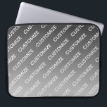 Gray (changeable color) Ombre & Text Pattern Laptopschutzhülle<br><div class="desc">Modern looking, customizable design, edit as you like!</div>