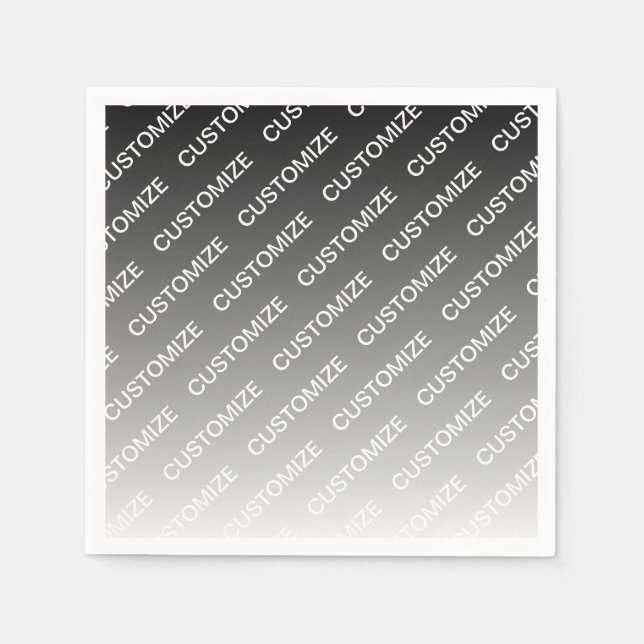 Gray (changeable color) Ombre & Text Pattern Serviette (Vorderseite)