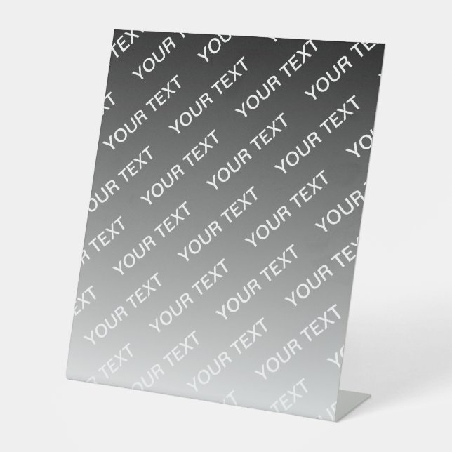 Gray (changeable color) Ombre & Text Pattern Sockelschild (Vorderseite)