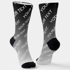Gray (changeable color) Ombre & Text Pattern Socken