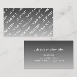 Gray (changeable color) Ombre & Text Pattern Visitenkarte