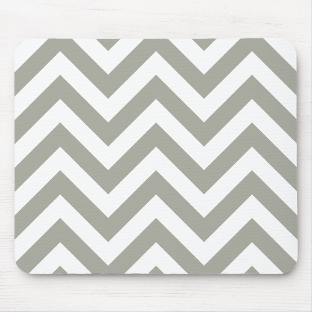 Gray Chevrons Zig Zag Muster Mousepad (Vorne)