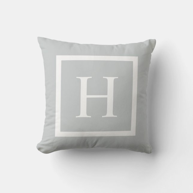 Gray Chic Square | Monogramm-Drehkissen Kissen (Vorderseite)
