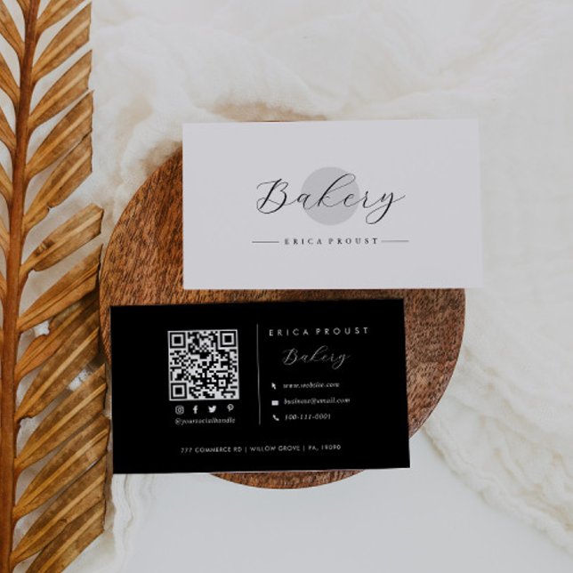 Gray Circle Minimalistisch Simple Qr Code Visitenkarte (Von Creator hochgeladen)