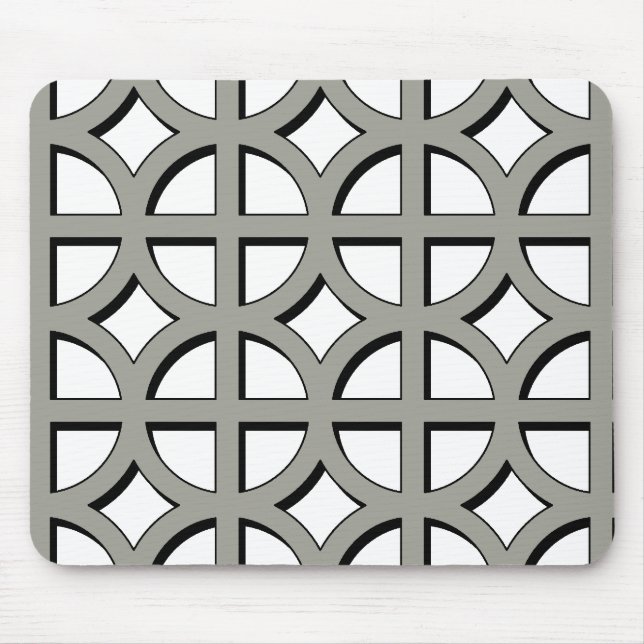 Gray Circles-Muster Mousepad (Vorne)