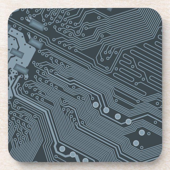 Gray Circuit Board Getränkeuntersetzer (Vorderseite)