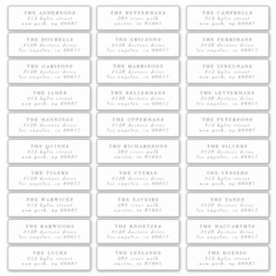 Gray Classic individuelle Hochzeitsadressen-Etiket Aufkleber