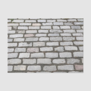 Gray Cobblestone Stone Brick Walkway Muster Print Seidenpapier