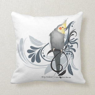 Gray Cockatiel Kissen