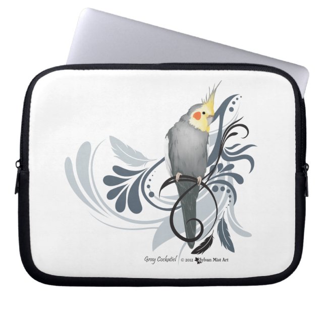 Gray Cockatiel Laptopschutzhülle (Vorderseite)