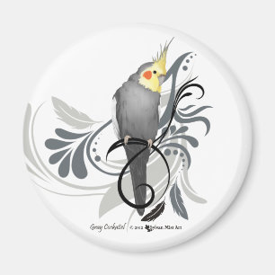Gray Cockatiel Magnet