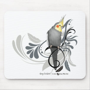 Gray Cockatiel Mousepad