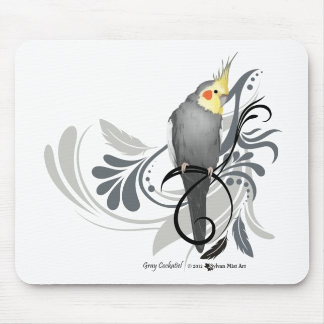 Gray Cockatiel Mousepad (Vorne)