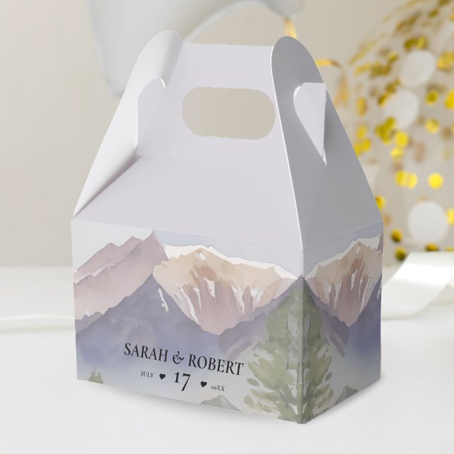Gray Colorado Mountain Wedding Geschenkschachtel (Grey Colorado Mountain Wedding Favor Box)