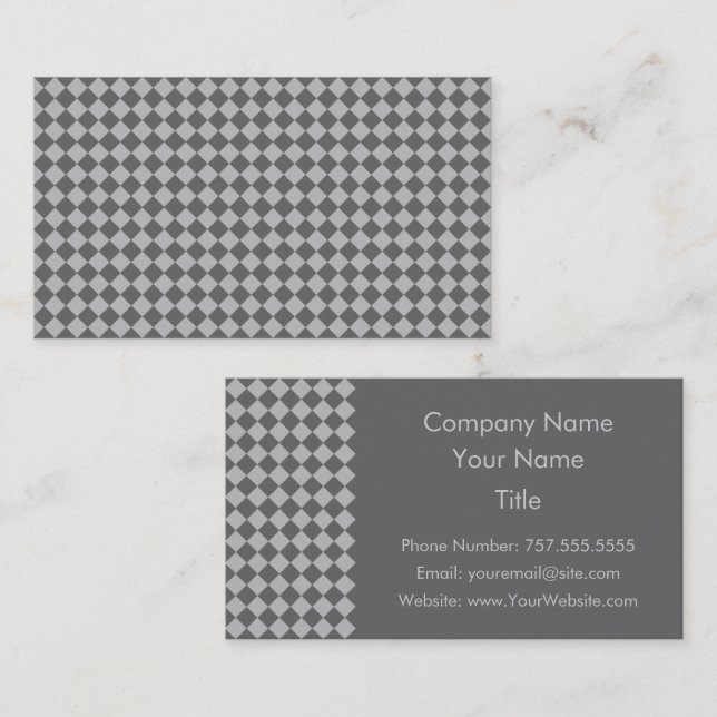 Gray Combination Diamond Pattern von Shirley Taylo Visitenkarte (Vorne/Hinten)