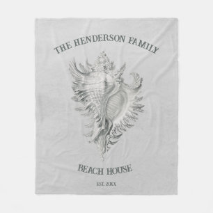Gray Conch Muschel Fleece Blanket