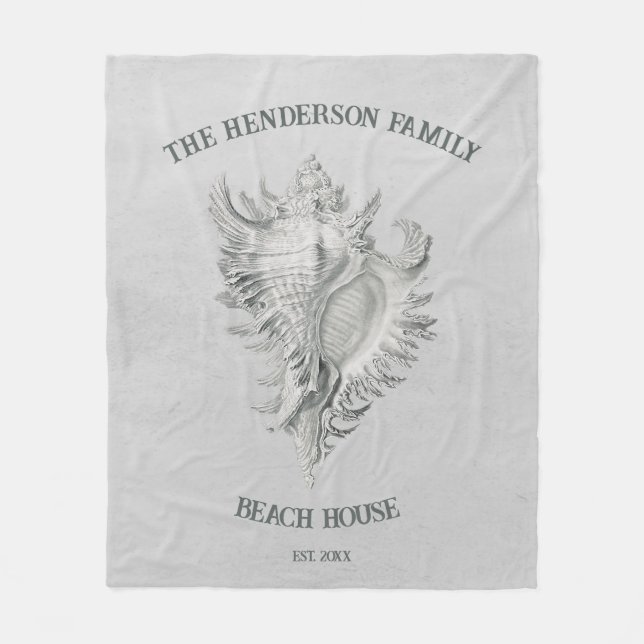 Gray Conch Muschel Fleece Blanket (Vorderseite)