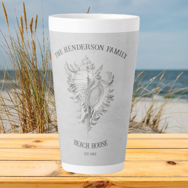 Gray Conch Muschel Latte Tasse (Gray Conch Shell Personalized Latte Mug)