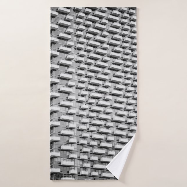GRAY CONCRETE GEBÄUDE BADEHANDTUCH (Badehandtuch)