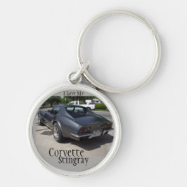 Gray Corvette Stingray Key Chain Schlüsselanhänger