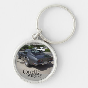 Gray Corvette Stingray Key Chain Schlüsselanhänger
