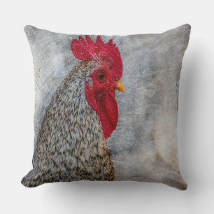 Gray Country Rooster Kissen