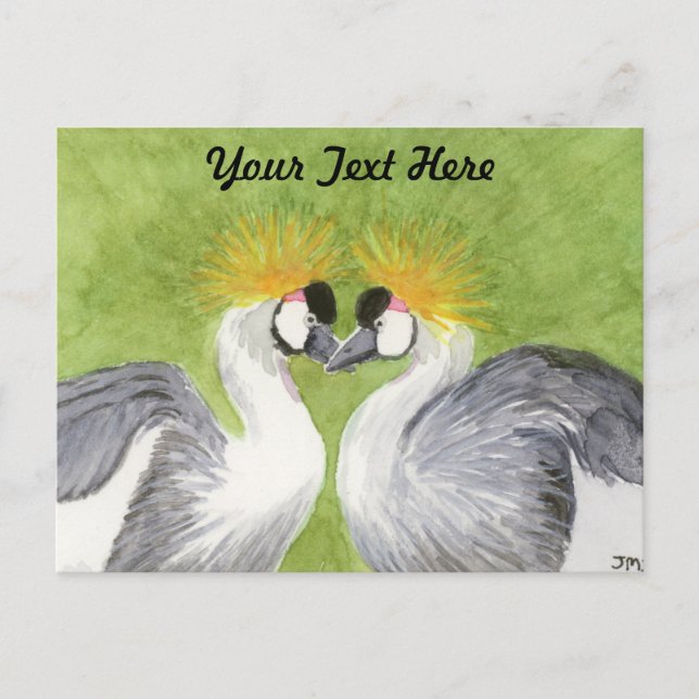 Gray Crowned Cranes Postkarte (Vorderseite)