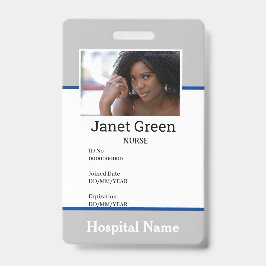 Gray Custom Employee Nurse Doctor ID Foto Ausweis