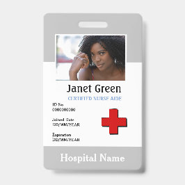 Gray Custom Employee Nurse Doctor Logo ID Foto Ausweis