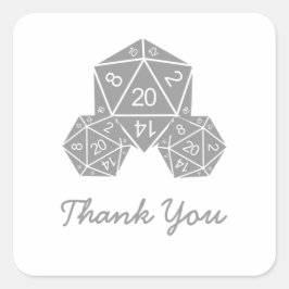 Gray D20 Dice Danke Stickers