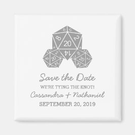 Gray D20 Dice Speichern Sie das Datumsfenster Magnet