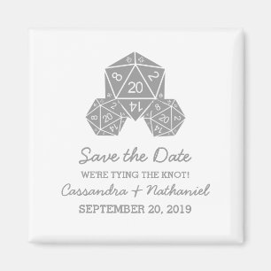 Gray D20 Dice Speichern Sie das Datumsfenster Magnet