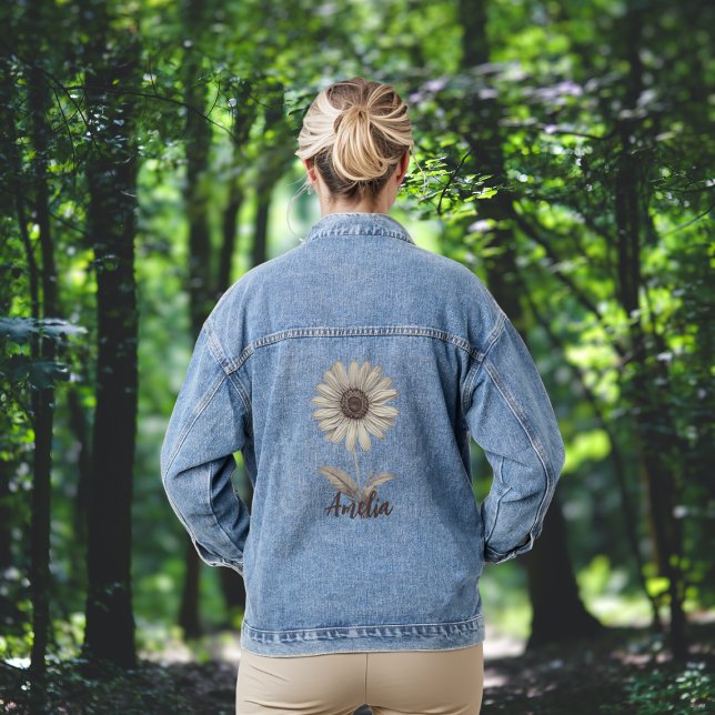 Gray Daisy Personalisiert Jeansjacke (Von Creator hochgeladen)