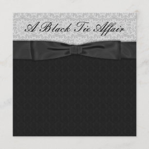 Gray Damask Black Krawatte Formal Corporate Party Einladung