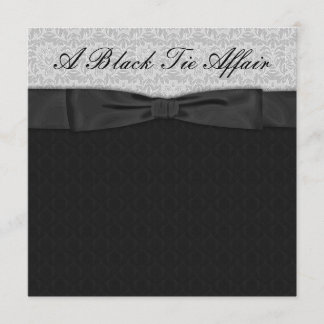 Gray Damask Black Krawatte Formal Corporate Party Einladung