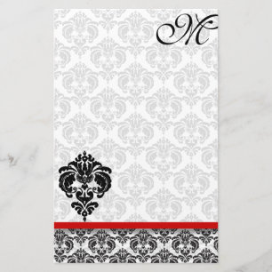 Gray Damask Monogram 100% Gerecycelt Papier