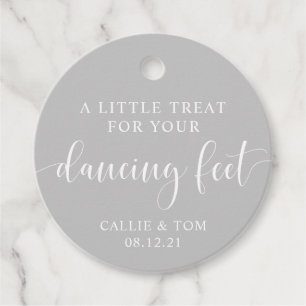 Gray Dancing Feet Dreh Flop Gastgeschenk Hochzeit Geschenkanhänger