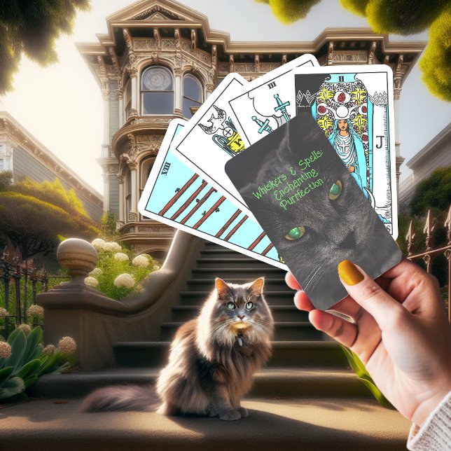 Gray Devil Eye Katze Hexe Familiar Whiskers & Zaub Spielkarten (Von Creator hochgeladen)