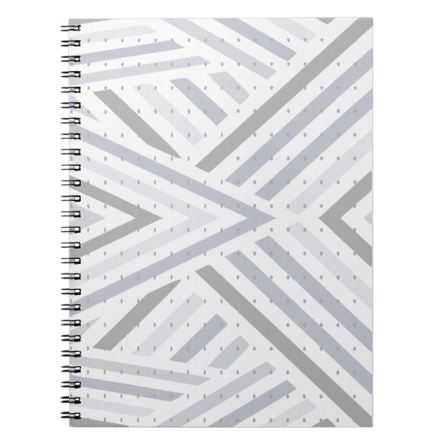 Gray Diagonal Stripped Notebook Notizblock (Vorderseite)
