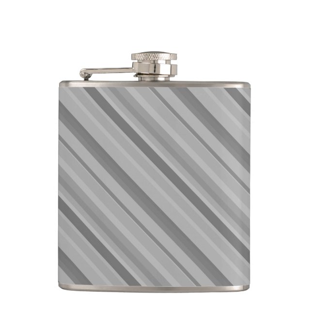 Gray diagonale Streifen Flachmann (Vorderseite)