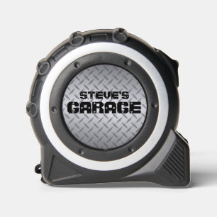 Gray Diamondplate Personalisiert Metal Look Maßband