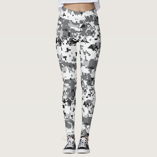 Gray Digital Camouflage Leggings (Vorderseite)