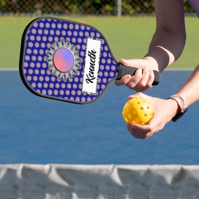 Gray Disk Ribbon von Kenneth Yoncich Pickleball Schläger (InSitu)