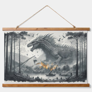 Gray Dragon Art Weave Wandteppich Mit Holzrahmen