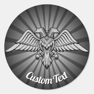 Gray Eagle mit zwei Köpfen Runder Aufkleber
