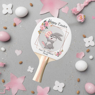 Gray Easter Bunny Personalized Ping Pong Paddle Tischtennis Schläger