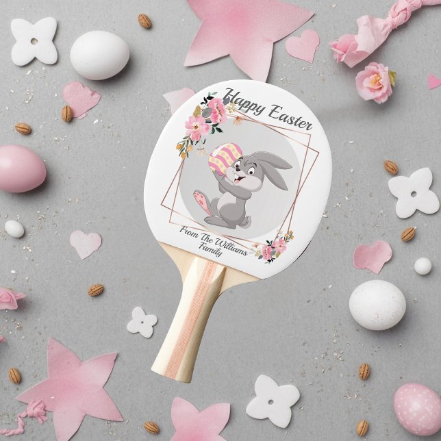 Gray Easter Bunny Personalized Ping Pong Paddle Tischtennis Schläger (Von Creator hochgeladen)
