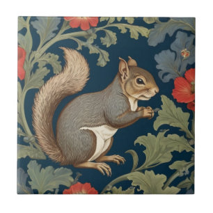 Gray Eichhörnchen William Morris Stil Richtig gege Fliese