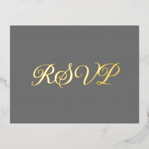Gray Elegant Co-Starring Foil RSVP Card Folien Feiertagspostkarte